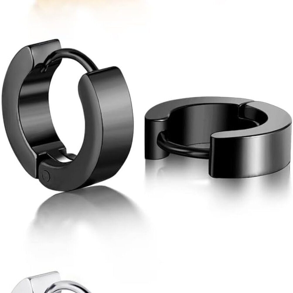 Minimalist Stainless Steel Hoop Earrings for Women and Men with 3 Color Options,